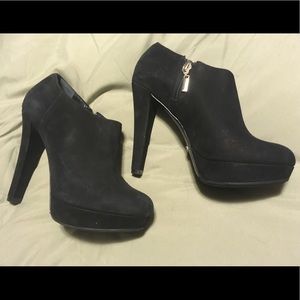 Schutz Heeled Suede Platform Ankle Booties